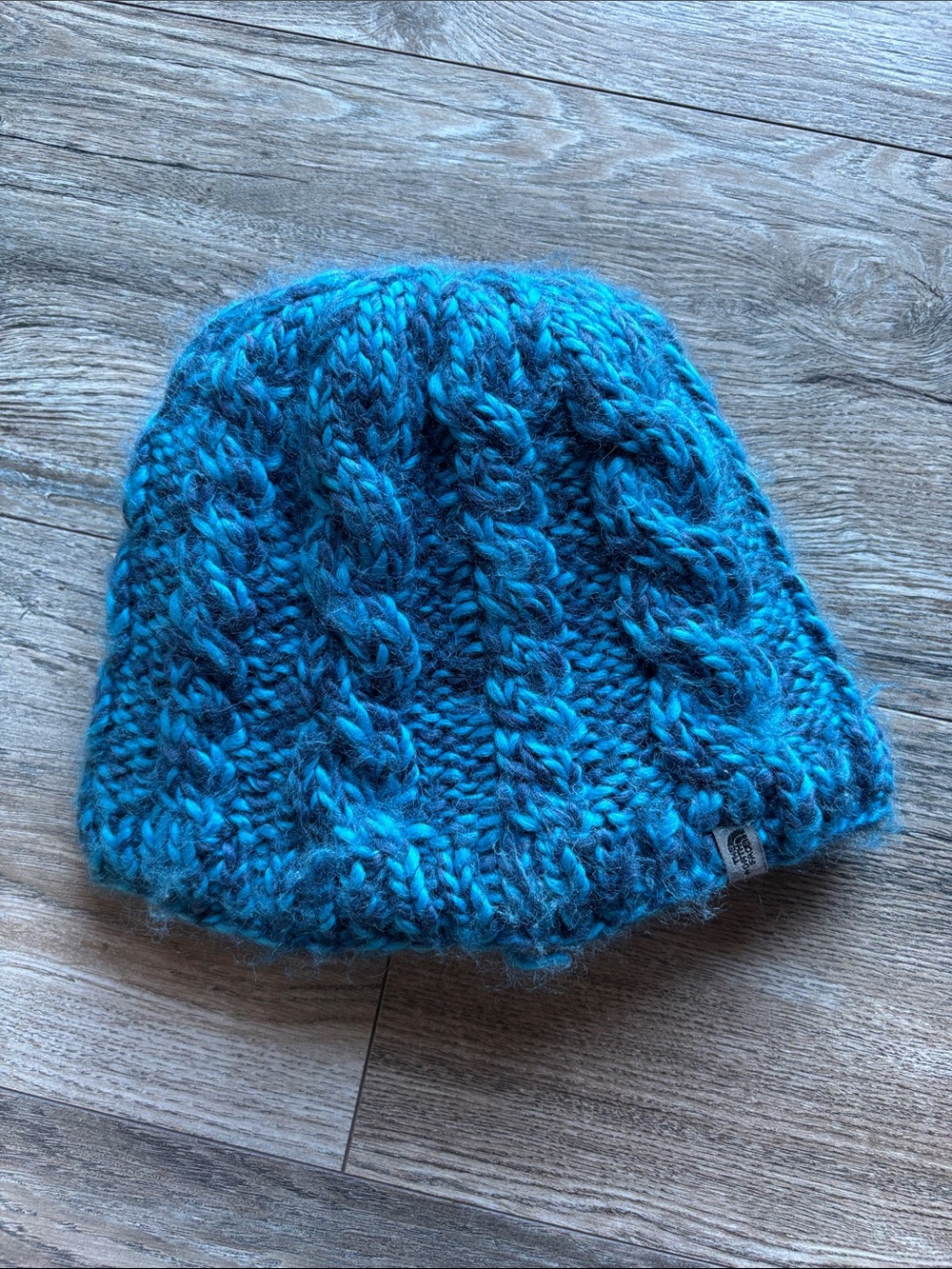 The North Face Teal Cable Knit Women’s Reversible Beanie